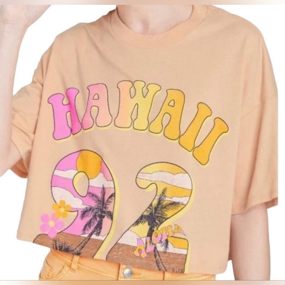 Wild Fable Cropped Hawaii T Shirt Size Medium NWT
